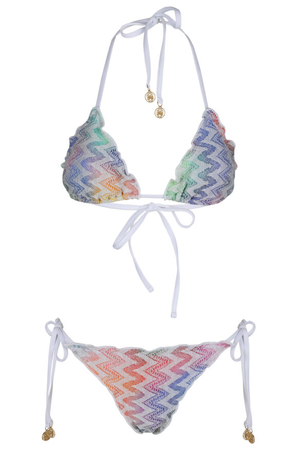 Zig Zag Party Bikini by Sand in My Toes with removable pads. Τα ραφτάκια δημιουργούν μια κολακευτική πλάτη σε σχήμα καρδιάς. Ελληνικά μαγιό