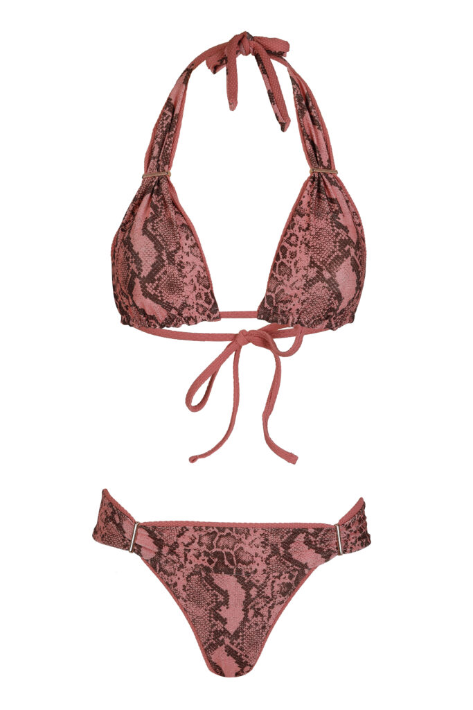Lotta Snake Carissa bikini by Sand in My Toes with striking snake print. Soft to the touch with supportive fit for all - day comfort.